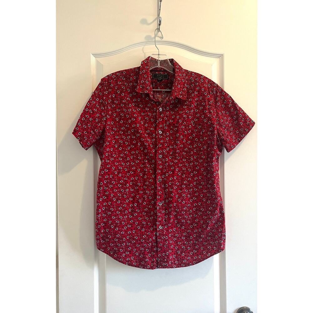 21 Men Short Sleeve Slim Fit Button Down Shirt